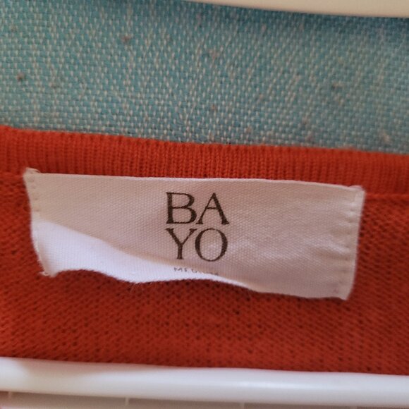 Orange and Cream Striped Sweater, Long Sleeve Sweater - Picture 2 of 2